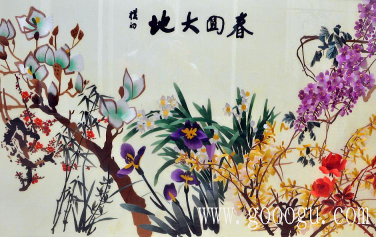 春回大地、萬物復(fù)蘇精品刺繡壁畫！